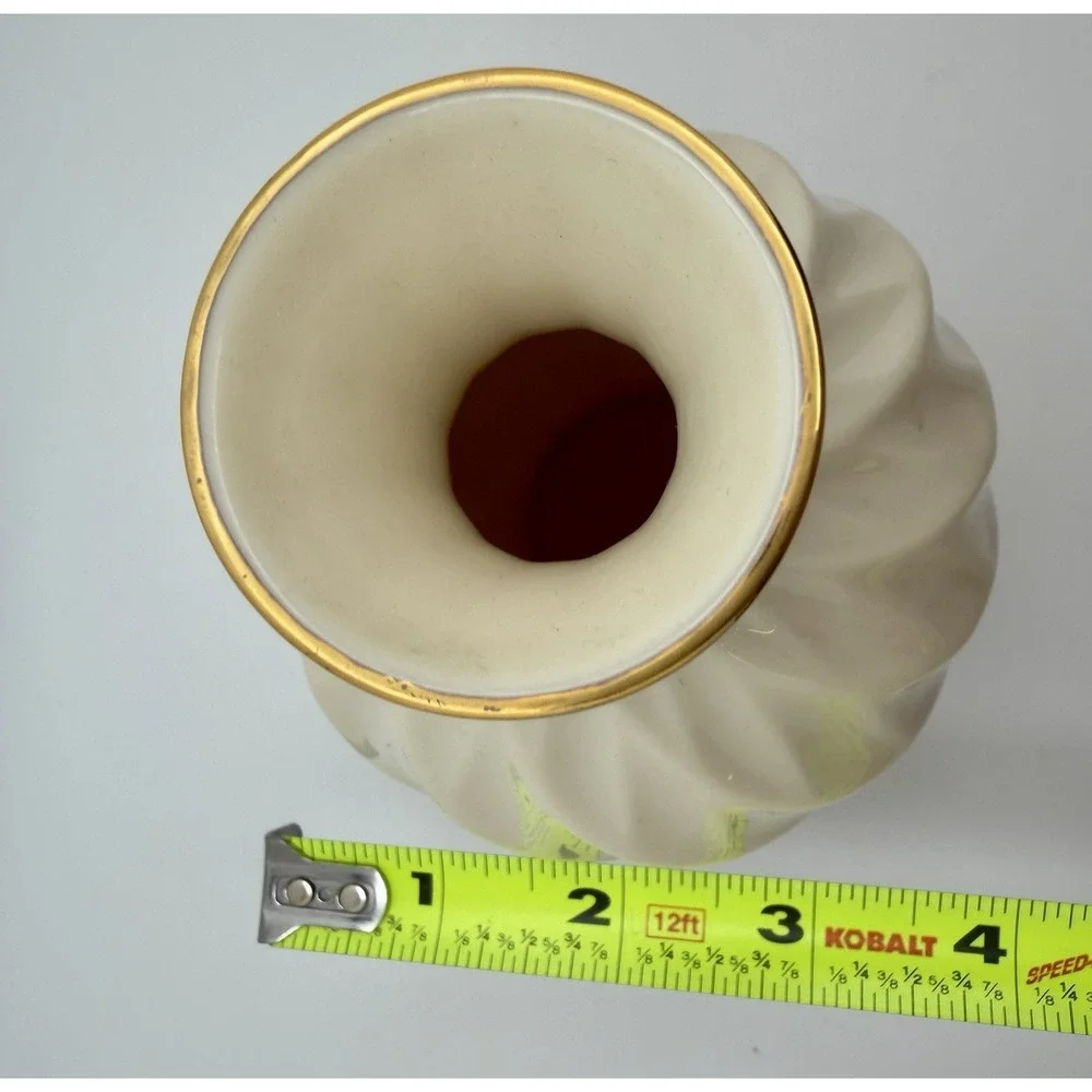 Vintage Lenox Richmond Ivory Bud Vase China Swirl 24K Gold Trim 5.5